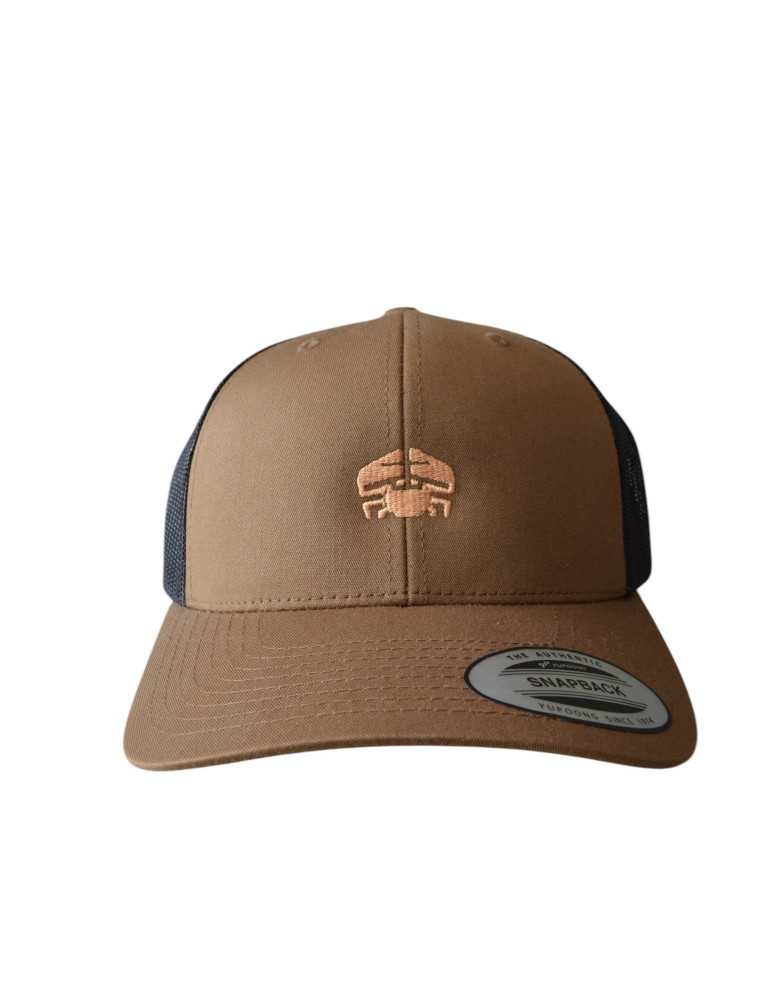 casquette marron brodé  marron vue de face