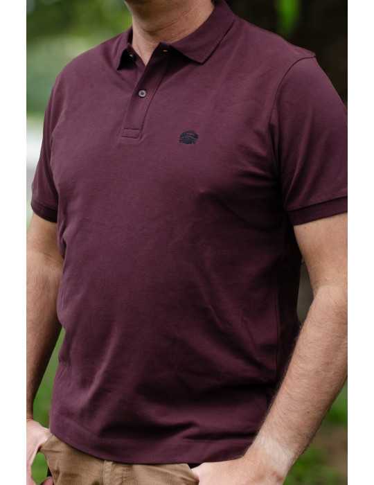 polo porté couleur lit de vin brodé daru