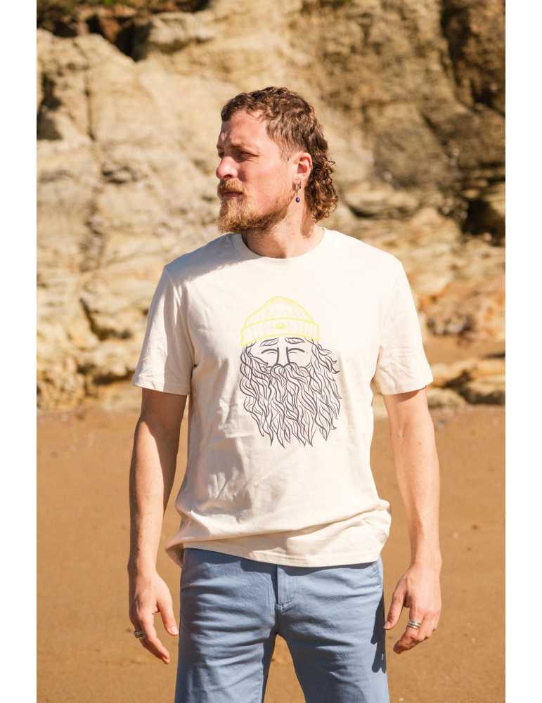 Tee shirt narcisse écru gros plan