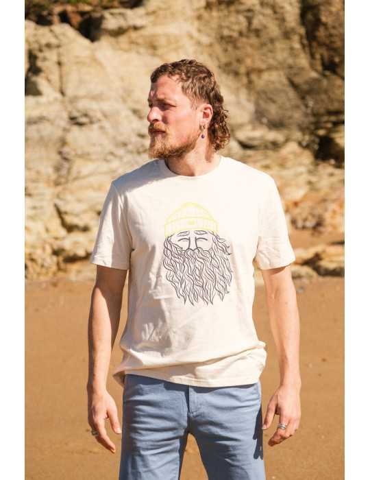 Tee shirt narcisse écru gros plan