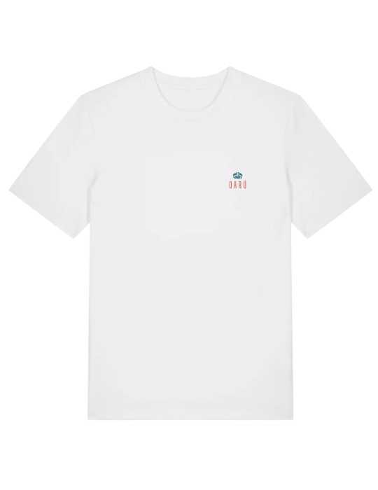 Tee shirt poséeidon de face . Logo crabe et Darü devant emplacement coeur.