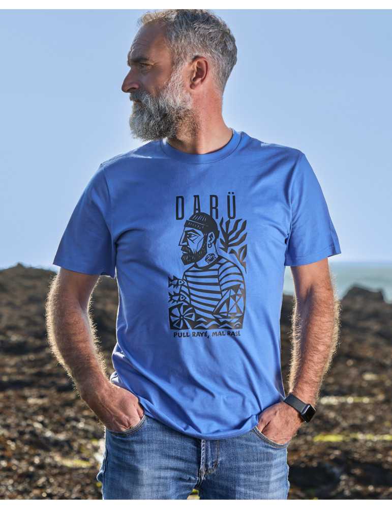 Tee-shirt marin DARÜ – illustration pull rayé mal rasé – vue face