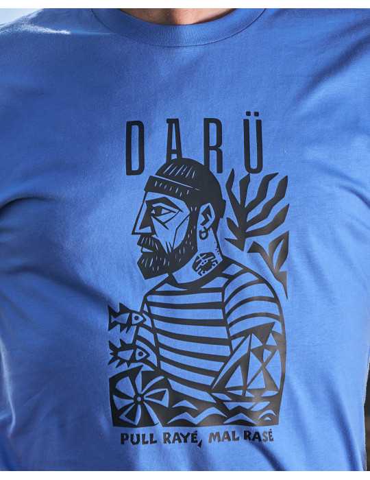 Détail illustration DARÜ – inspiration littoral vendéen. Tee shirt couleur Bright blue