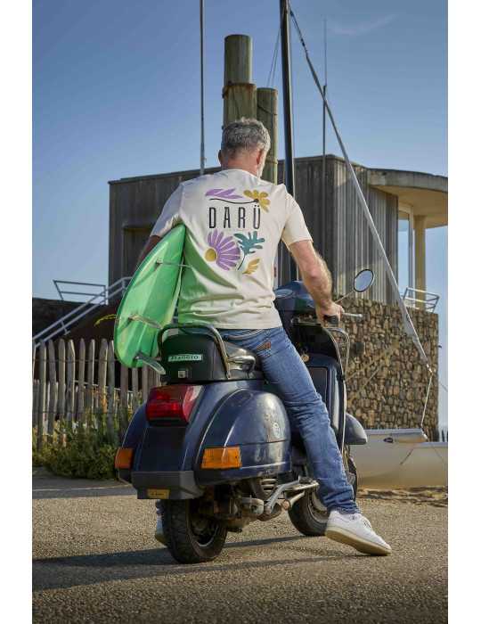 Tee shirt floral spirit de dos sur vespa à la normandelière vendée