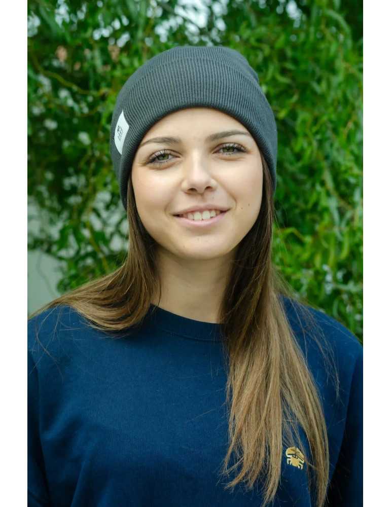 Bonnet revers DARÜ graphite avec étiquette tissée