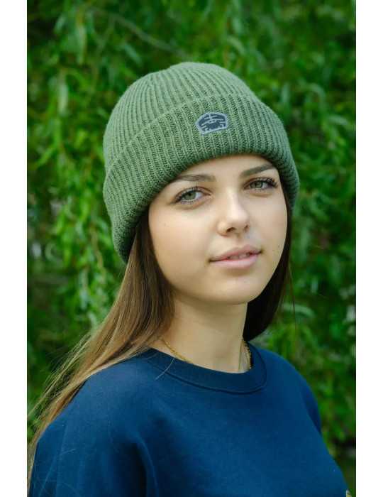 Bonnet daru olive revers et coupe vent