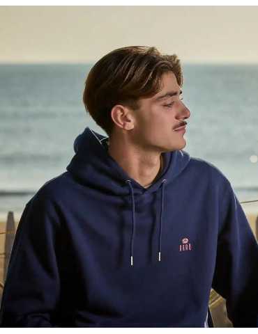 Sweat à capuche DARÜ “Tu mords ou tu files ?” bleu marine – illustration poisson & hameçon 2