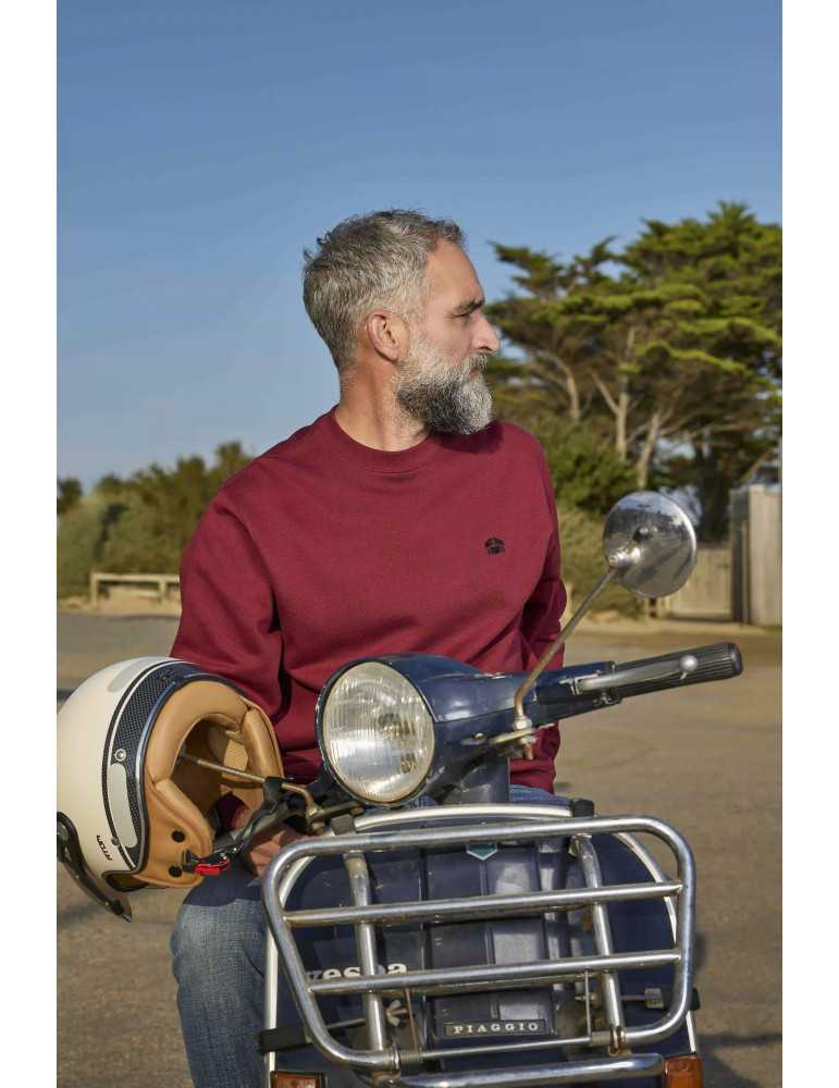 Sweat col rond brodé en coton bio – DARÜ Local Clothing | Mode éthique vendéenne