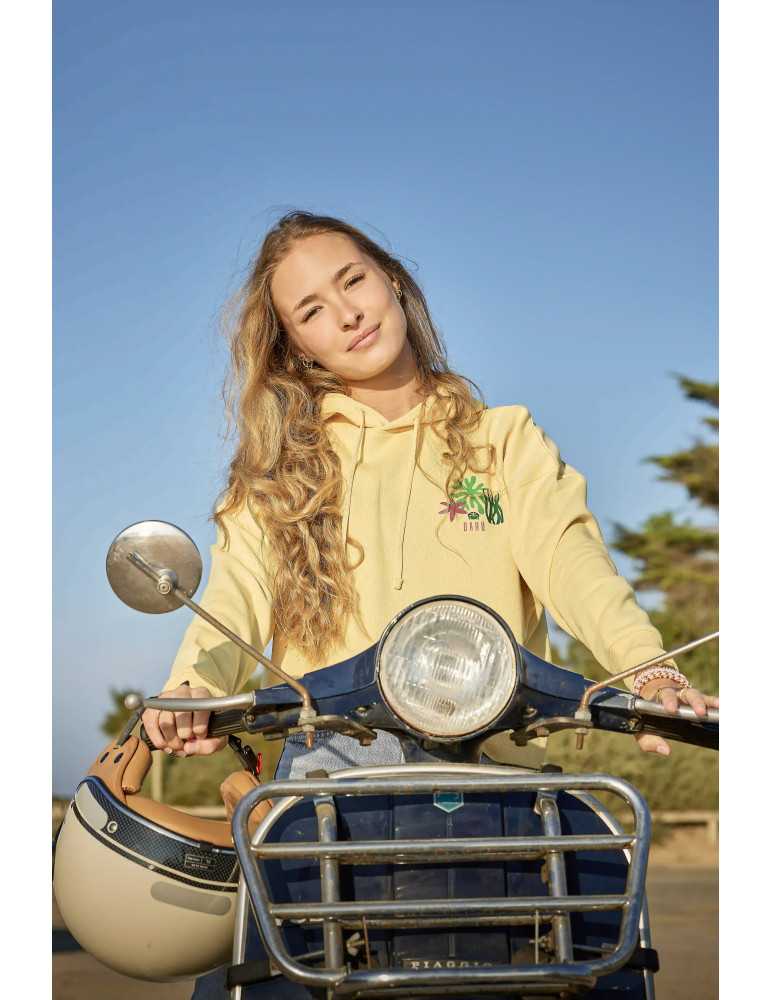 Sweat femme oversize jaune algue