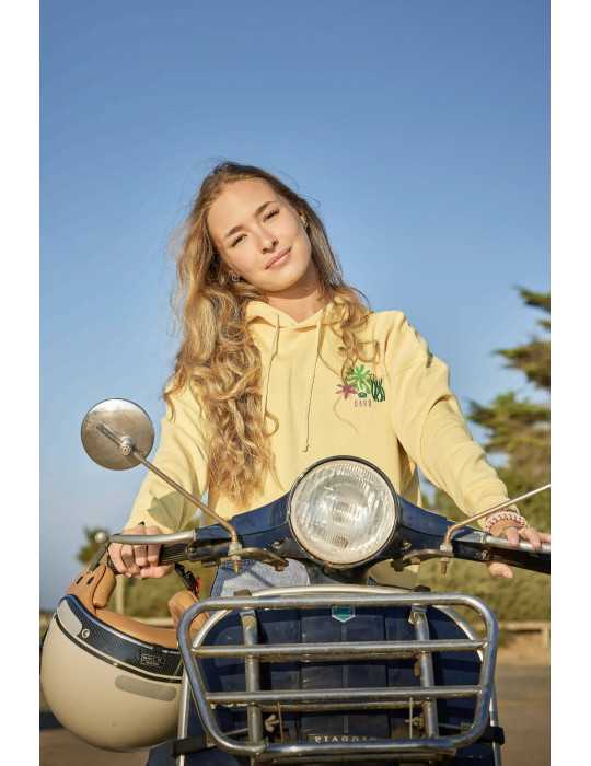 Sweat femme oversize jaune algue