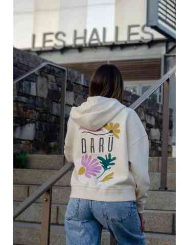 Sweat floral daru zippé devant petit logo bi couleur 2