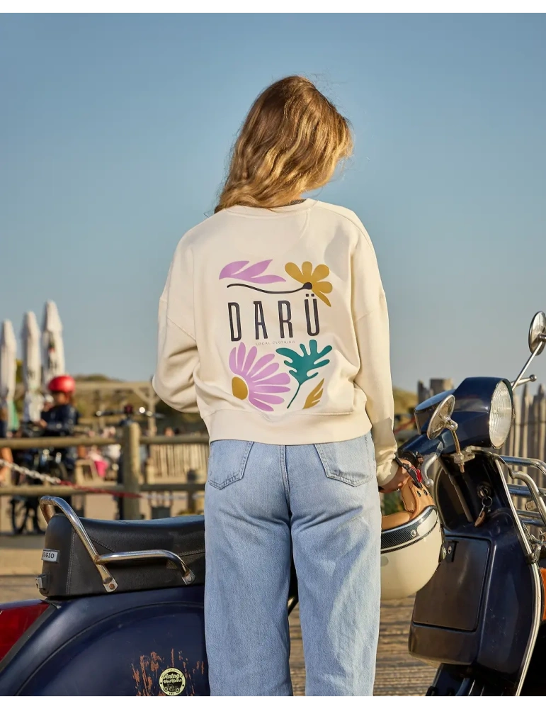 Sweat col rond femme Floral Spirit – 100% coton bio – DARÜ