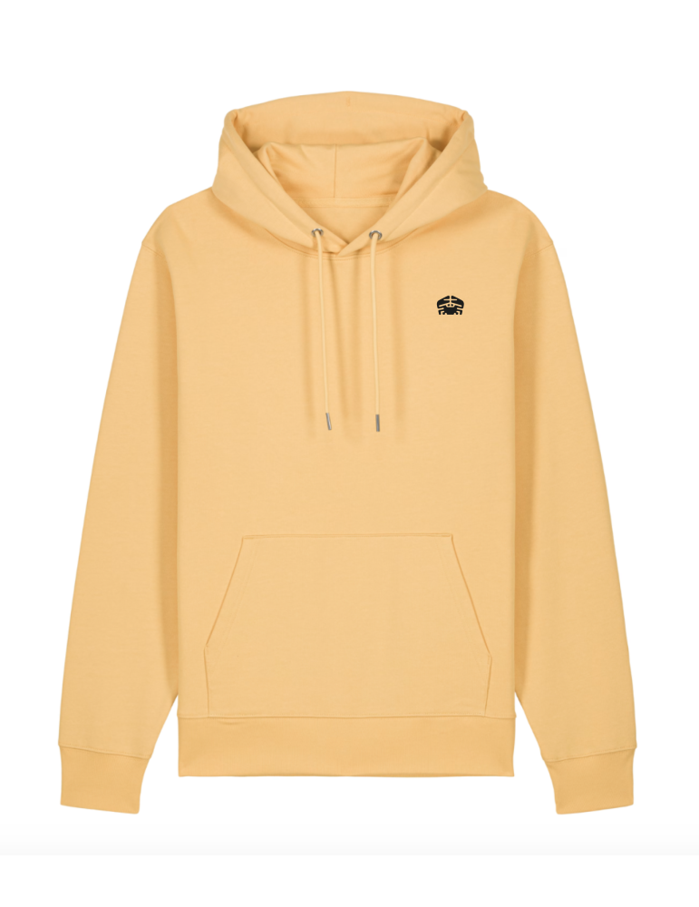 Sweat jaune unisexe – logo DARÜ petit logo crabe  devant