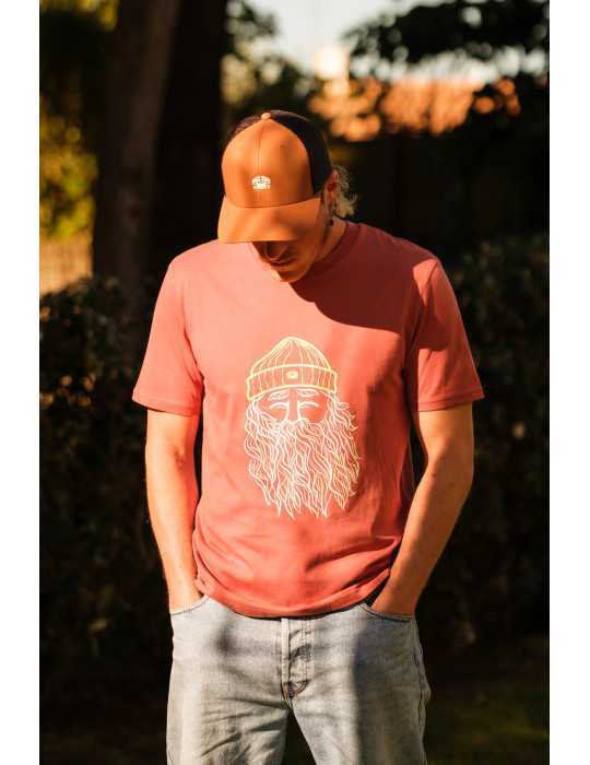 Tee shirt narcisse red brown gros plan