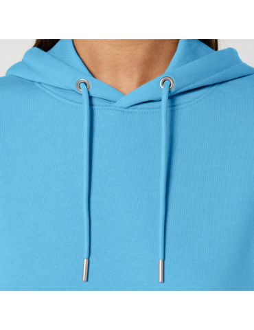 Sweat capuche aqua blue daru brodé crabe 2