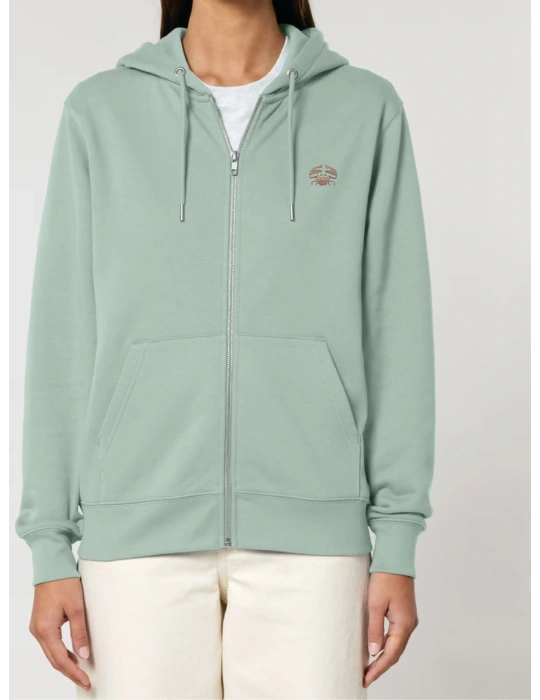 Sweat zippé brodé en coton bio – DARÜ Local Clothing | Mode éthique vendéenne