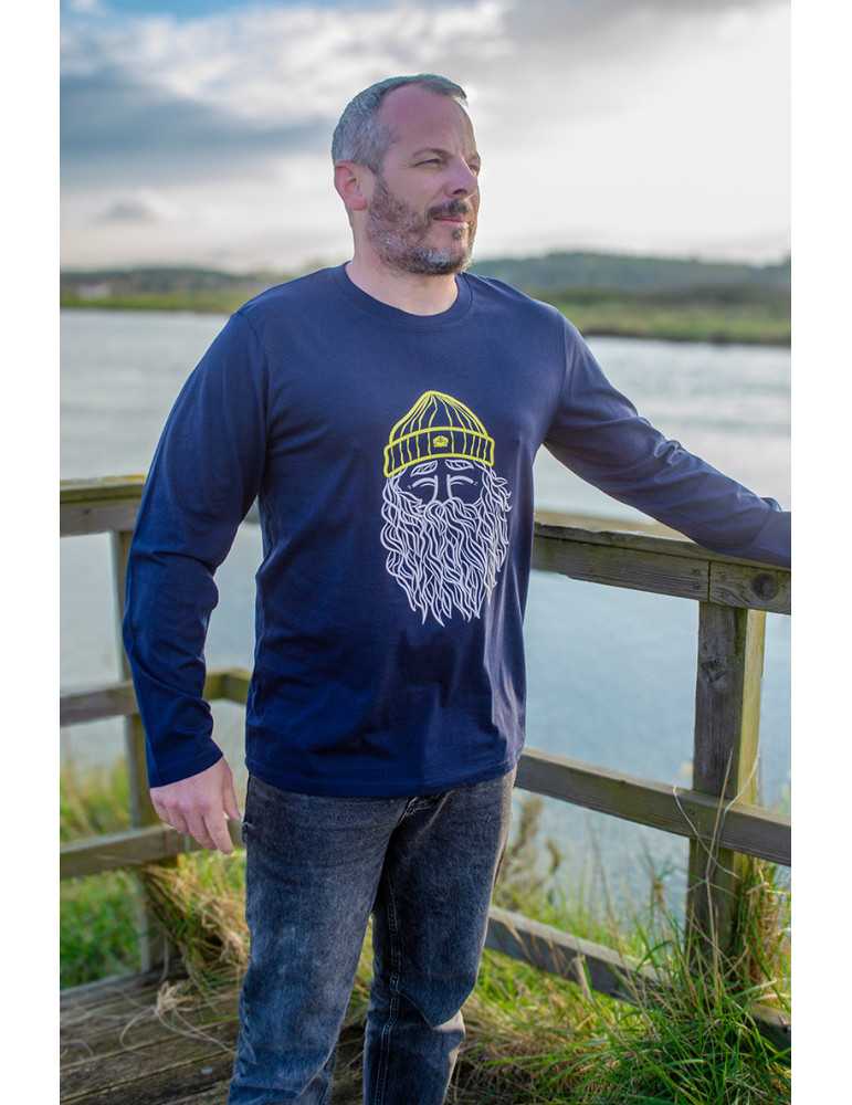 Tee shirt DARU ML bleu marine narcisse bonnet jaune