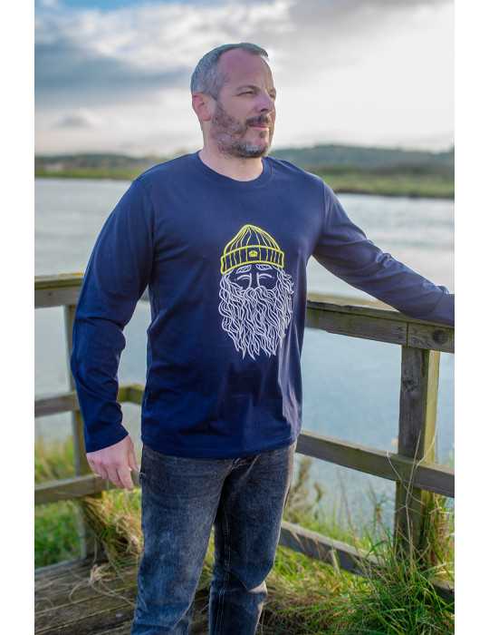 Tee shirt DARU ML bleu marine narcisse bonnet jaune