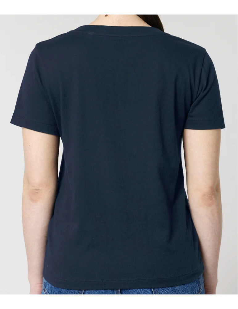 Tee-shirt femme col V coton bio – Broderie Vendée DARÜ