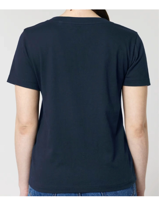 Tee-shirt femme col V coton bio – Broderie Vendée DARÜ