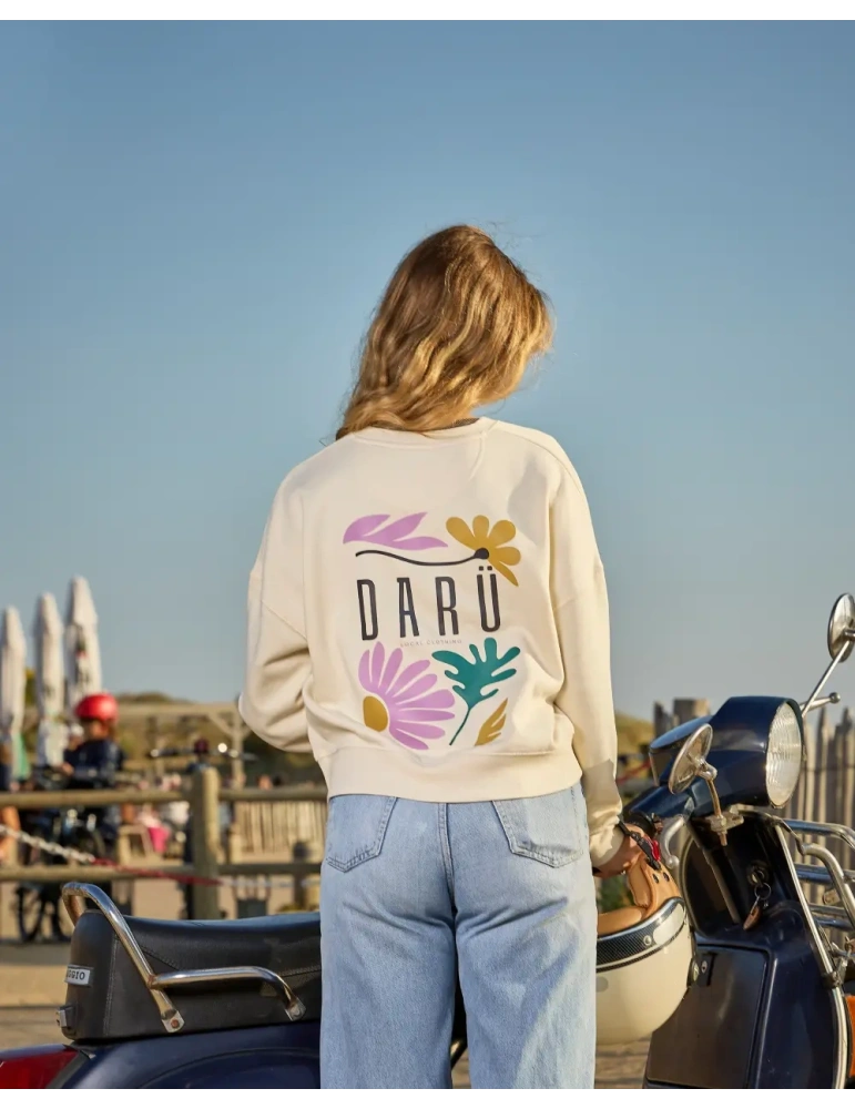 Sweat col rond femme Floral Spirit – 100% coton bio – DARÜ