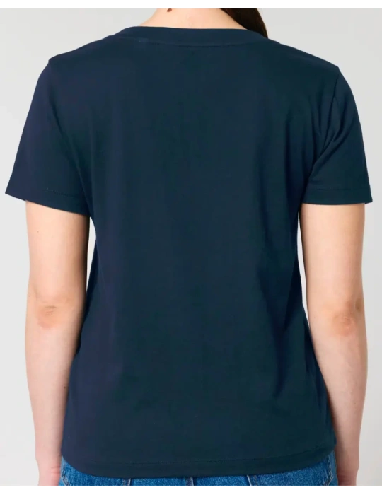 Tee-shirt femme col V coton bio – Broderie Vendée DARÜ