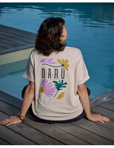Tee-shirt femme oversize “Floral Spirit” en coton bio – DARÜ Local Clothing | Mode vendéenne éthique 2