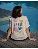 Tee-shirt femme oversize “Floral Spirit” en coton bio – DARÜ Local Clothing | Mode vendéenne éthique